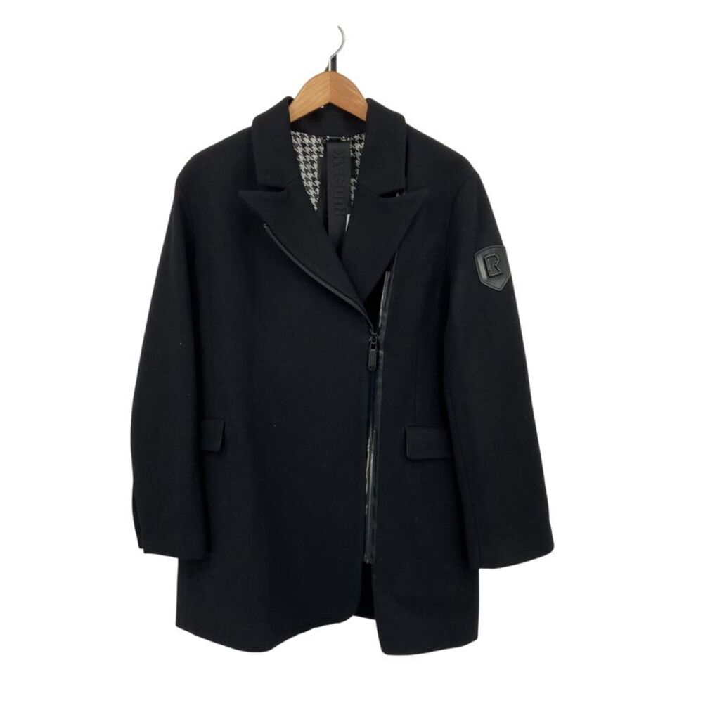 Rudsak Wool Blend Asymmetric Biker Coat Black L